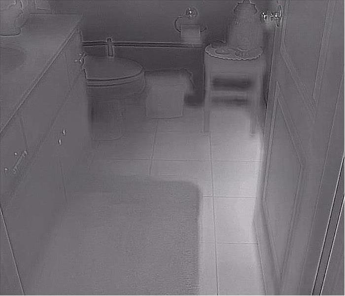 Restroom in thermal imaging gray 